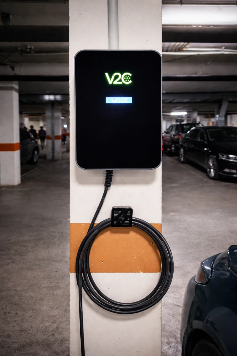 Punto de carga vehículo eléctrico en Ejea Cargador V2C en Ejea de los Caballeros